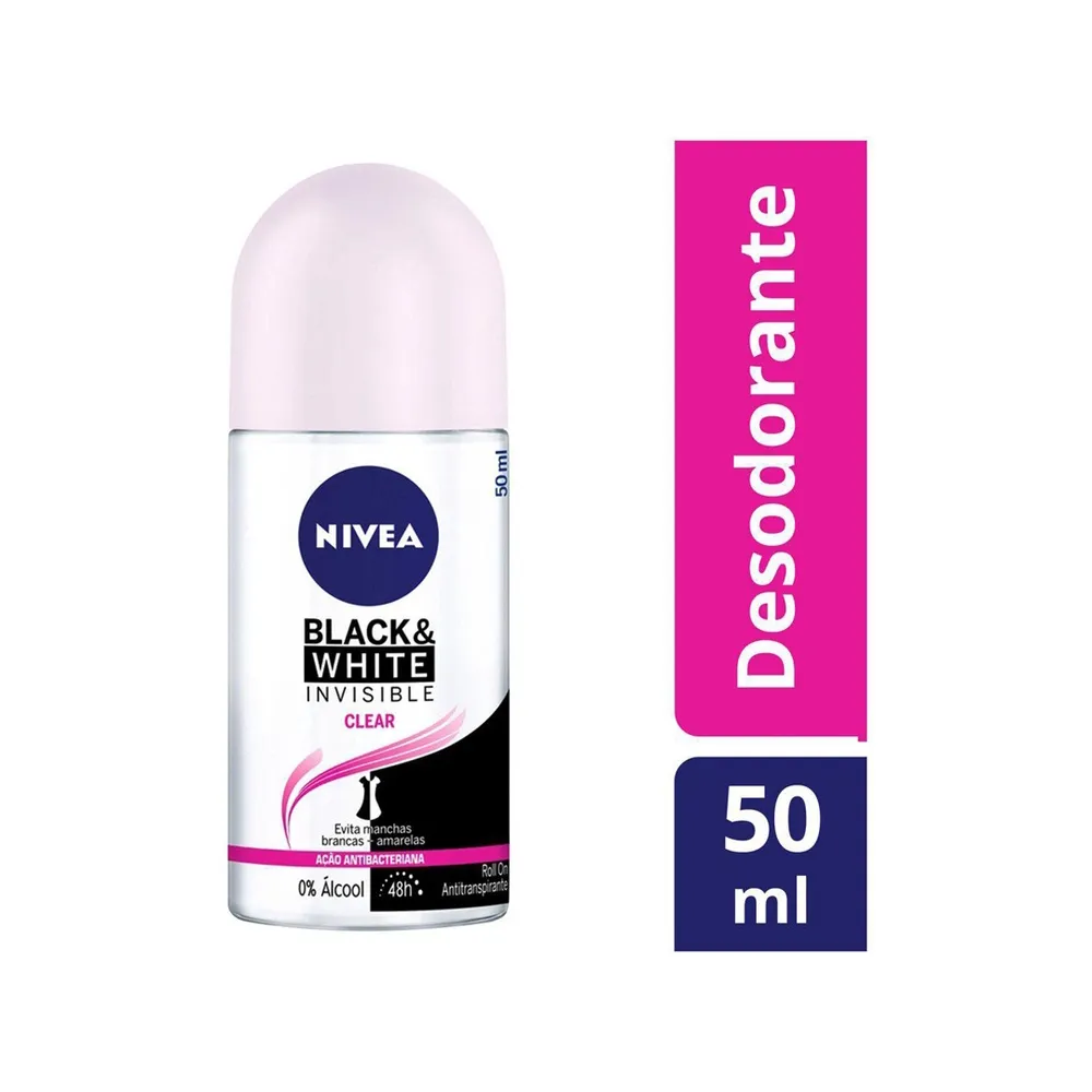NIVEA DES ROLLON FEM BLACK WHITE INV 50ML